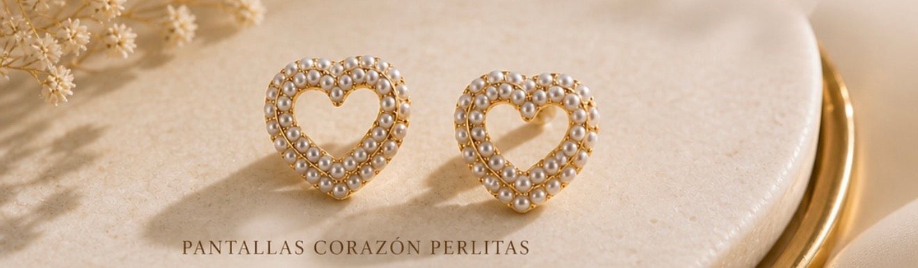 Pantallas corazón perlitas